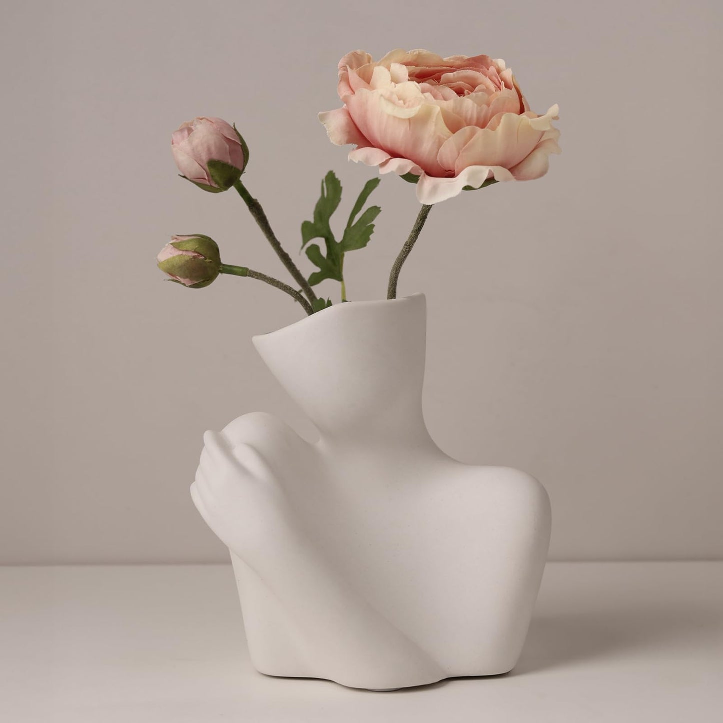 Minimalist Boho White Human Body Ceramic Vase Multi-Scene Home Decor