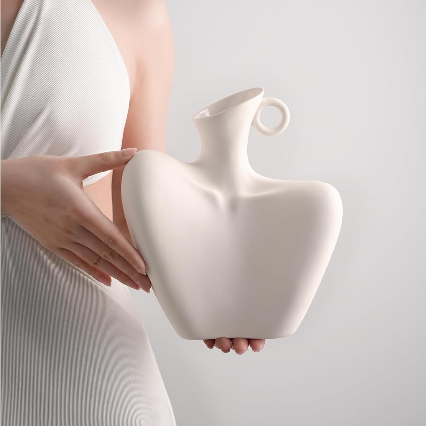 Minimalist Boho White Human Body Ceramic Vase Multi-Scene Home Decor