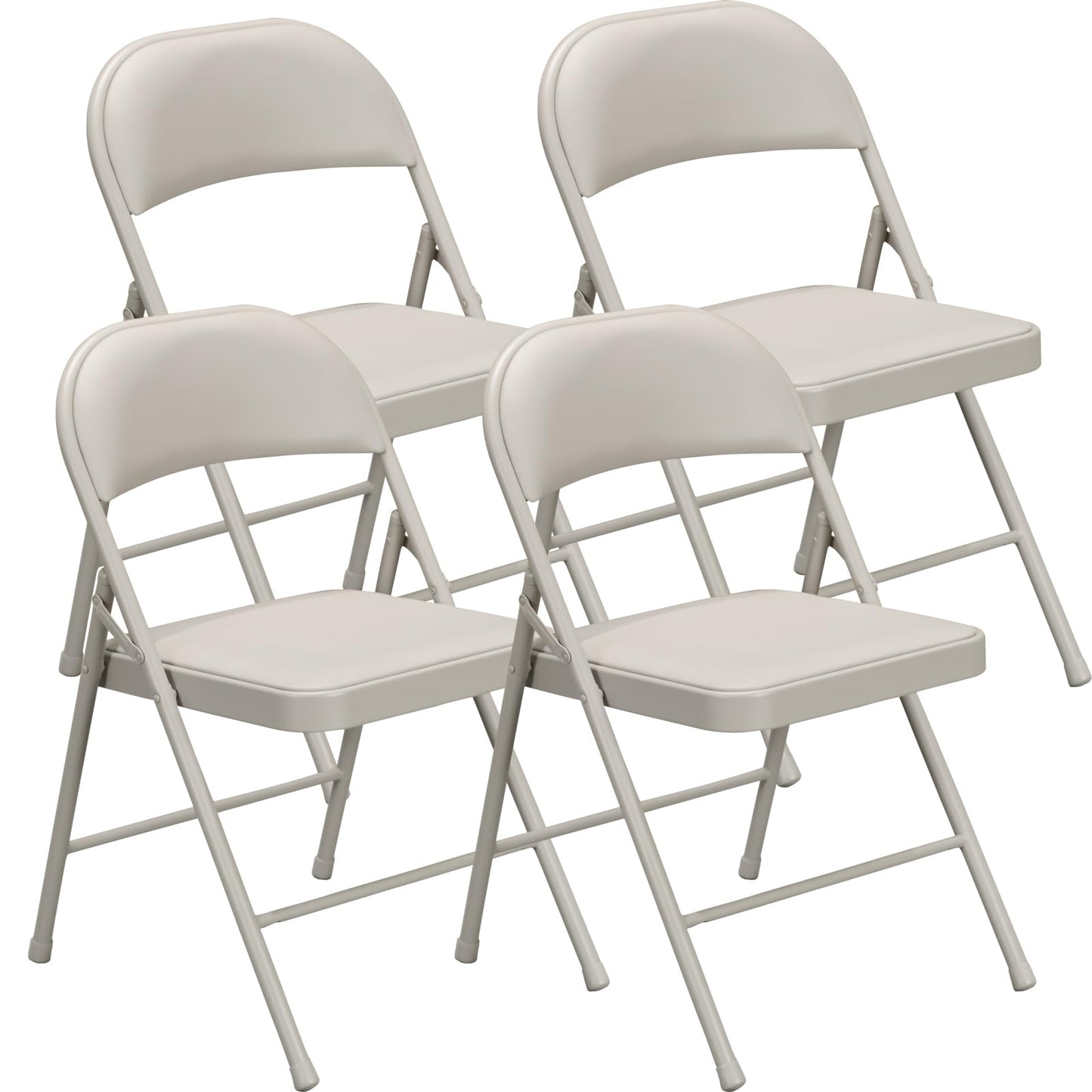 Black Folding Chairs 4-Pack, Breathable Plastic for Card Tables & Indoor Outdoor, Easy-Clean & Supports 400 Lbs