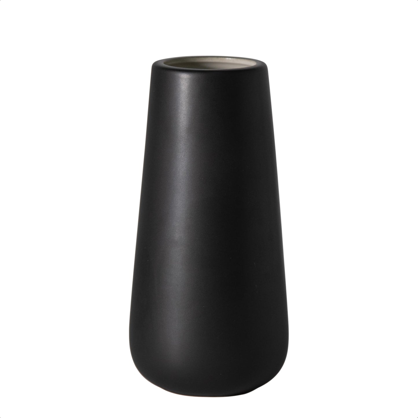 D'vine Dev 11 Inch Ceramic Flower Vase Matte Finishing, Minimalist Design for Home Décor, Bedroom, Living Room, Centerpieces, Office, White, VS-XH-D-2