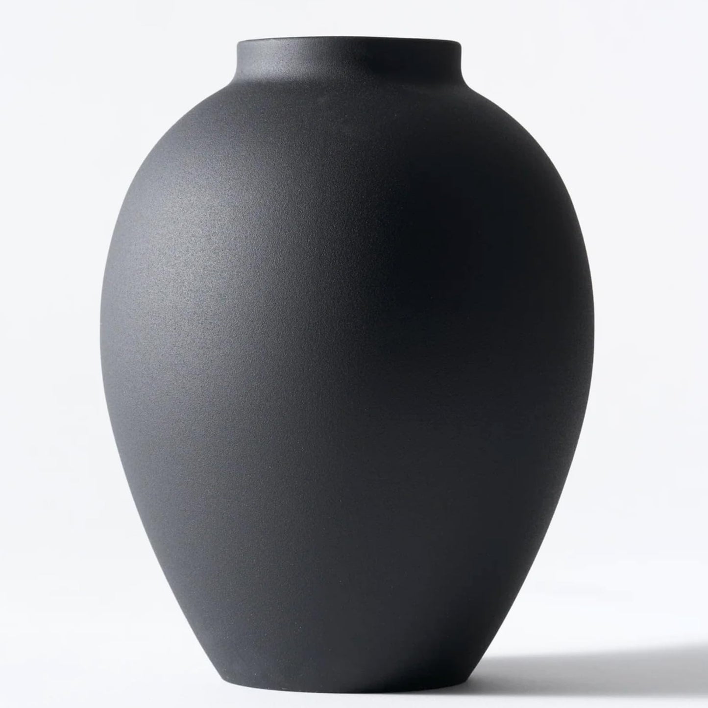 Large White Vase, Big Iron Vase for Long Stem Flowers, White Arlo Matte Finish for Modern Minimalist Table Decor, Japandi Home Decor