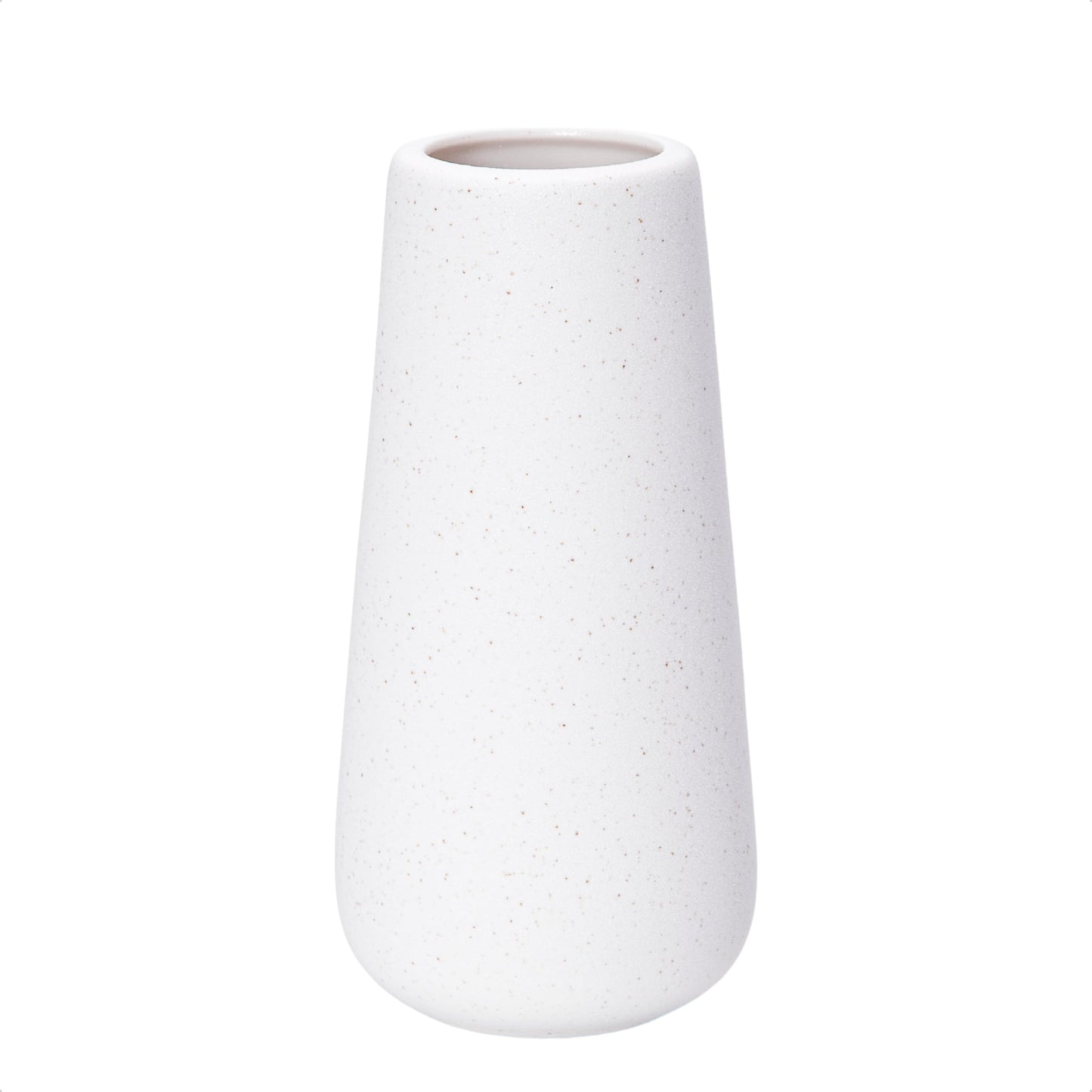 D'vine Dev 11 Inch Ceramic Flower Vase Matte Finishing, Minimalist Design for Home Décor, Bedroom, Living Room, Centerpieces, Office, White, VS-XH-D-2