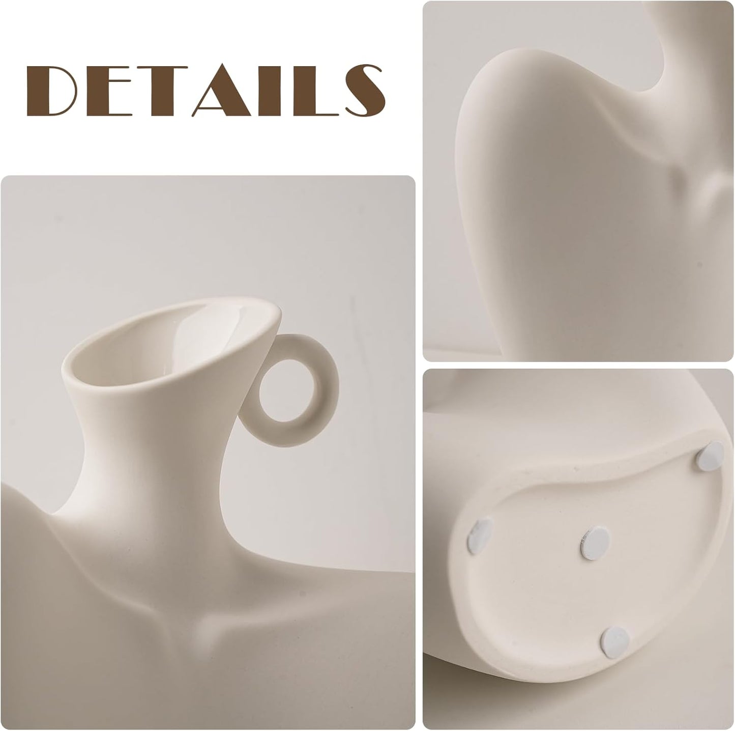 Minimalist Boho White Human Body Ceramic Vase Multi-Scene Home Decor