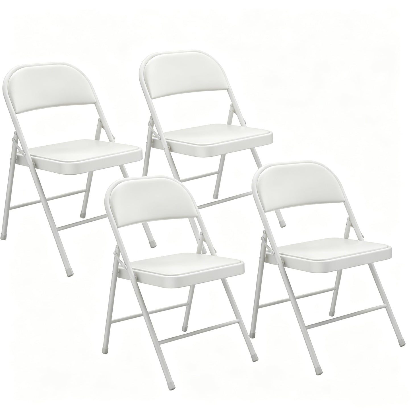 Black Folding Chairs 4-Pack, Breathable Plastic for Card Tables & Indoor Outdoor, Easy-Clean & Supports 400 Lbs