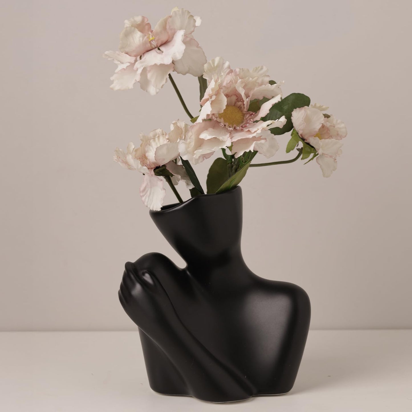 Minimalist Boho White Human Body Ceramic Vase Multi-Scene Home Decor