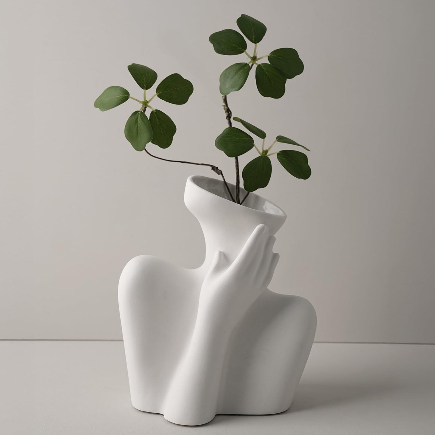 Minimalist Boho White Human Body Ceramic Vase Multi-Scene Home Decor