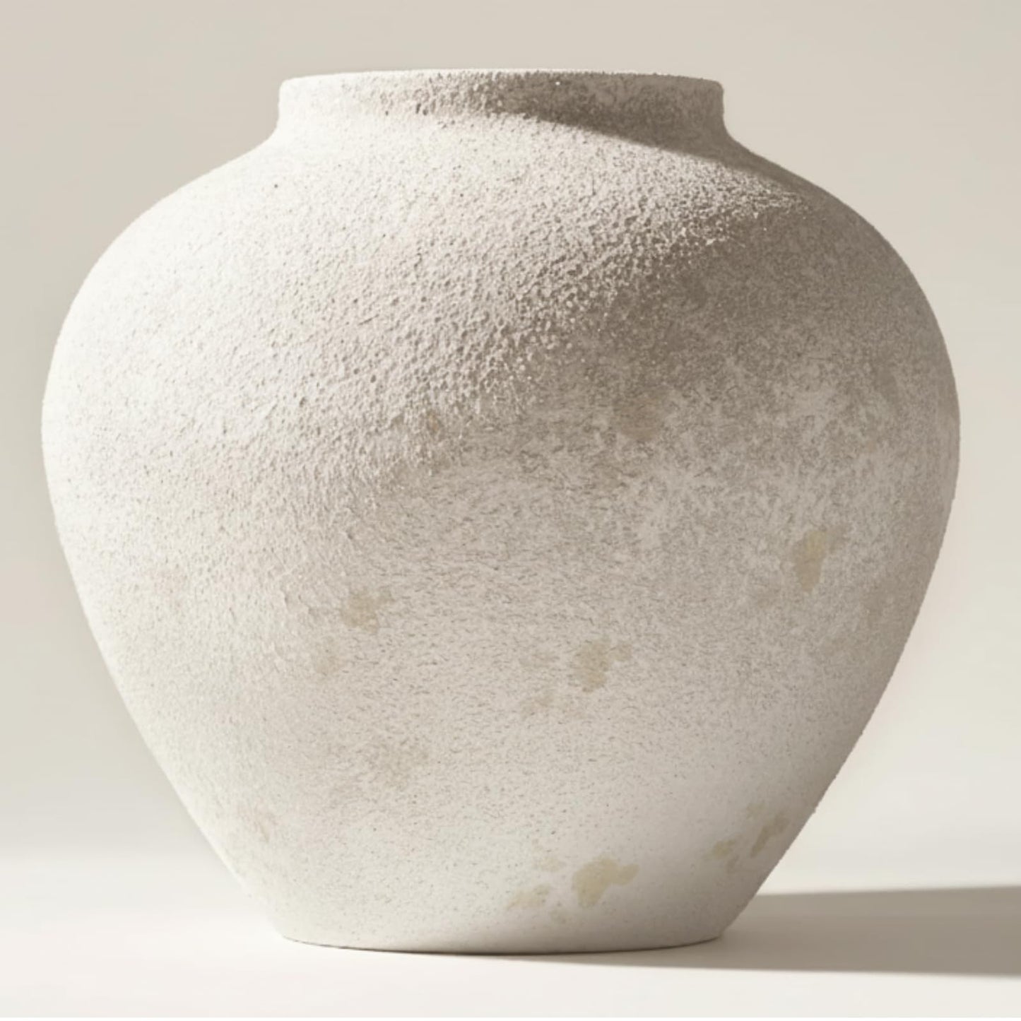 Large White Vase, Big Iron Vase for Long Stem Flowers, White Arlo Matte Finish for Modern Minimalist Table Decor, Japandi Home Decor