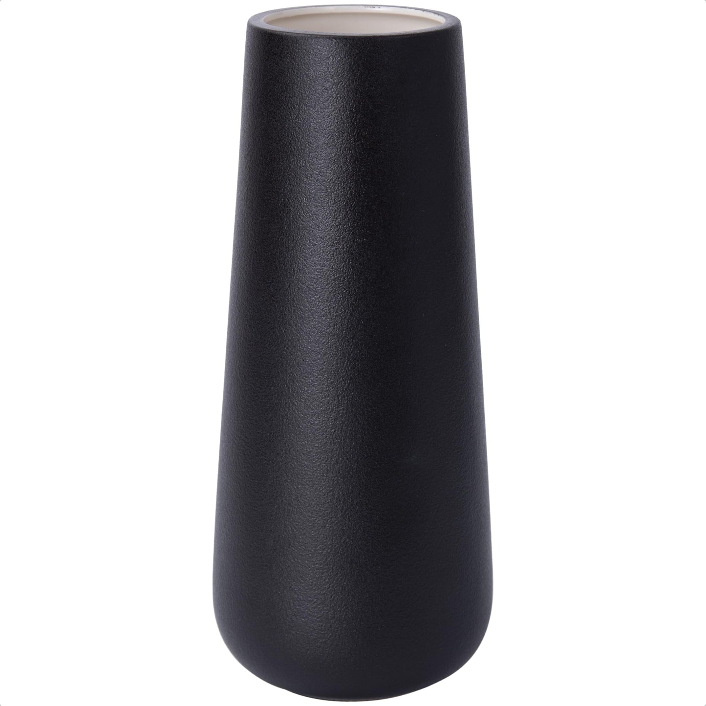 D'vine Dev 11 Inch Ceramic Flower Vase Matte Finishing, Minimalist Design for Home Décor, Bedroom, Living Room, Centerpieces, Office, White, VS-XH-D-2