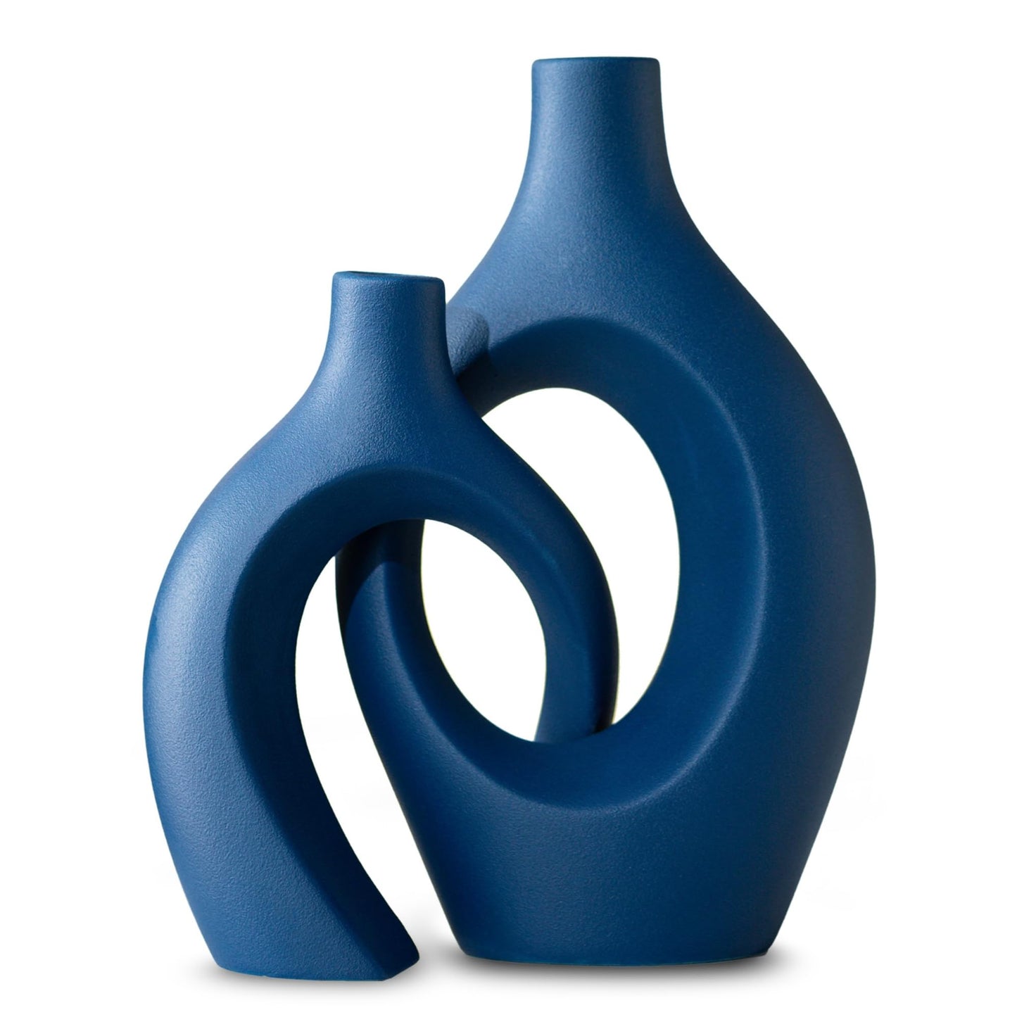 Levvohd Hollow Ceramic Vase Set of 2, Modern Nordic Minimalist Book Style Boho Aesthetic Vases for Home Decor Living Room Shelf Entryway Coffee Centerpiece Table Decorative (Cream White)