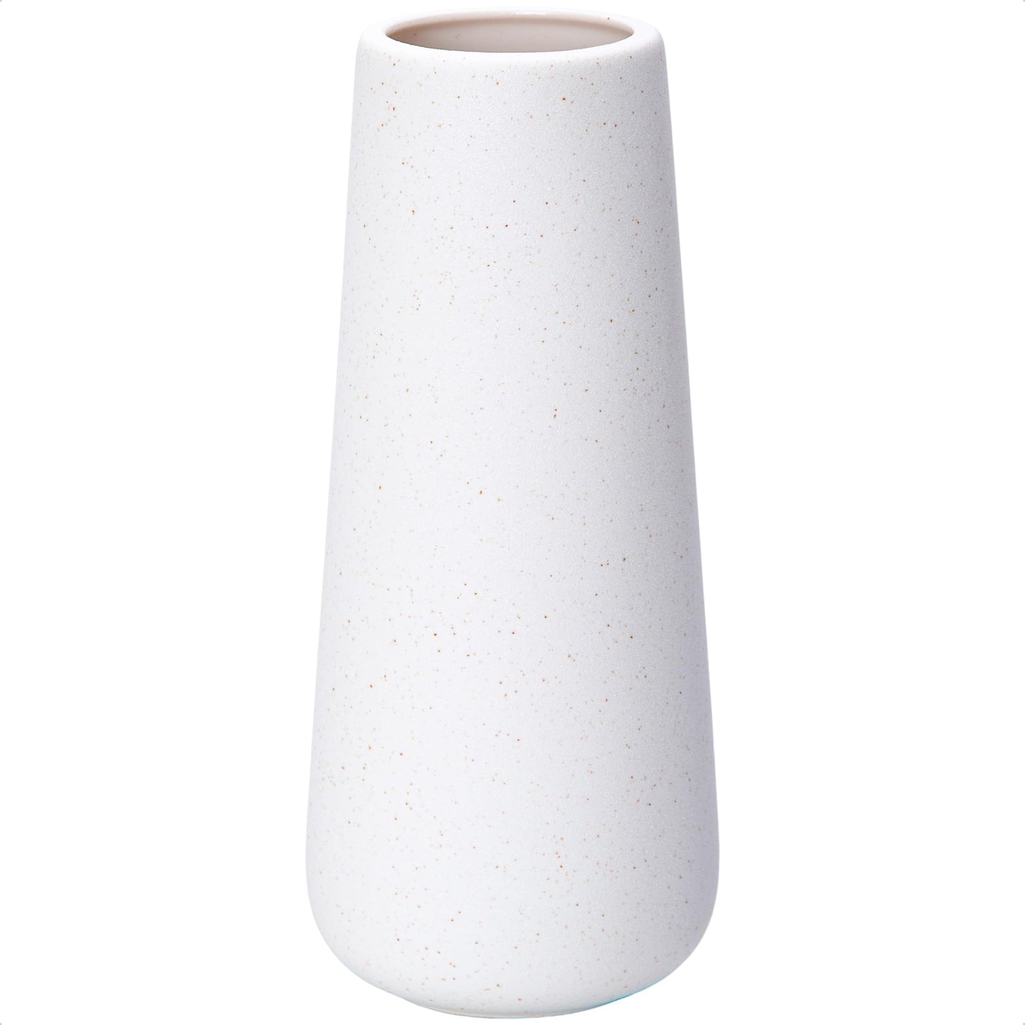 D'vine Dev 11 Inch Ceramic Flower Vase Matte Finishing, Minimalist Design for Home Décor, Bedroom, Living Room, Centerpieces, Office, White, VS-XH-D-2