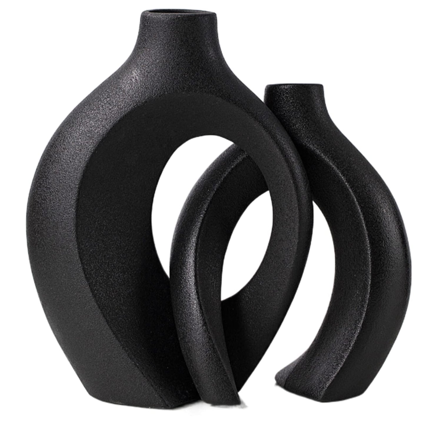 Levvohd Hollow Ceramic Vase Set of 2, Modern Nordic Minimalist Book Style Boho Aesthetic Vases for Home Decor Living Room Shelf Entryway Coffee Centerpiece Table Decorative (Cream White)
