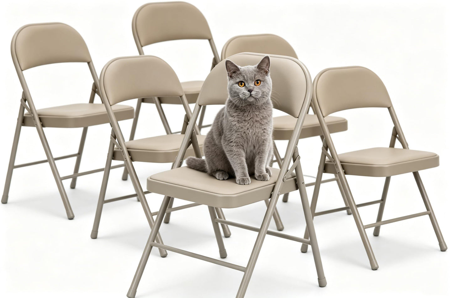 Black Folding Chairs 4-Pack, Breathable Plastic for Card Tables & Indoor Outdoor, Easy-Clean & Supports 400 Lbs