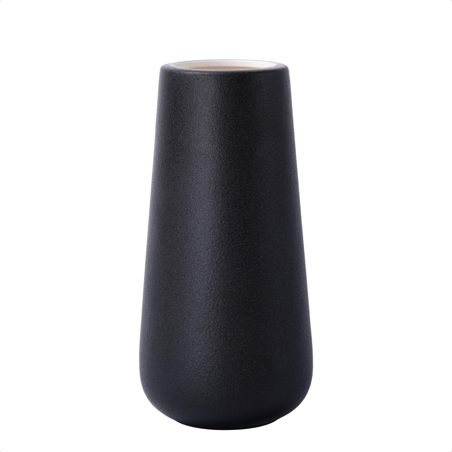 D'vine Dev 11 Inch Ceramic Flower Vase Matte Finishing, Minimalist Design for Home Décor, Bedroom, Living Room, Centerpieces, Office, White, VS-XH-D-2